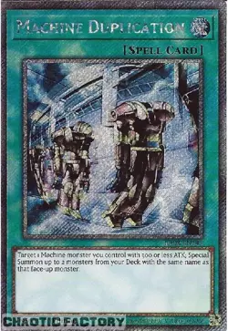 YUGIOH RA03-EN145 Machine Duplication Platinum Secret Rare 1st Edition NM - Image 1