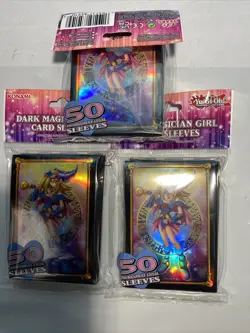 Lot Of 3 Yugioh Dark Magician Girl Card Sleeves 50 ct./pack .150 Ct.in Total. - Image 1