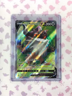 Galarian Perrserker V 183/196 Ultra Rare Holo NM SWSH (Lost Origin) Pokemon Card - Image 1