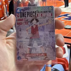 🔥🏀One Piece Monkey.D.Luffy US College Basketball Promo Card *SEALED*🔥🏀 - Image 1