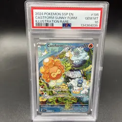 Castform Sunny Form 195/191 Surging Sparks Illustration Rare PSA 10 Pokemon Card - Image 1