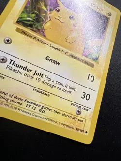 Pikachu (Red Cheeks) - 58/102 - Pokemon Base Set Shadowless Card WOTC LP - Image 3