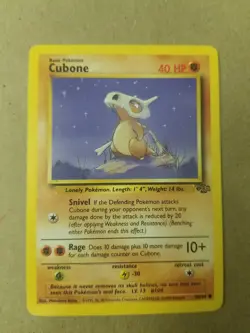 Cubone 50/64 - Jungle Set - VINTAGE WOTC Pokemon CARD - Unlimited - NM - Image 1