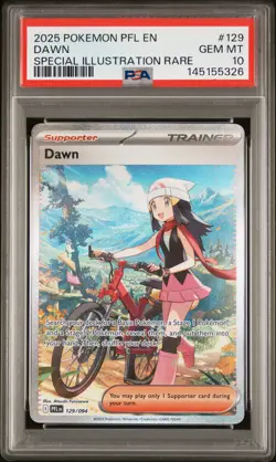 2025 POKEMON PFL EN-PHANTASMAL FLAMES SPECIAL ILLUSTRATION RARE #129 DAWN PSA 10 - Image 1