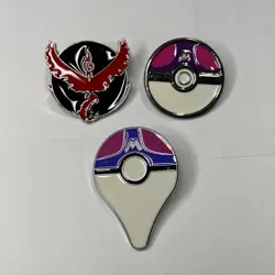 Pokemon GO - Special Collector’s Pins - Team Valor & Master Ball 3 Pins Set Lot - Image 1