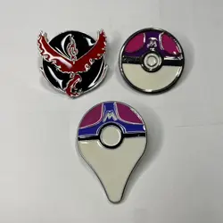 Pokemon GO - Special Collector’s Pins - Team Valor & Master Ball 3 Pins Set Lot - Image 3