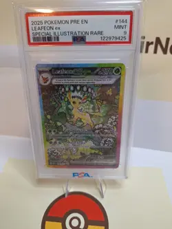 Pokemon Leafeon ex Prismatic Evolutions Special Illustration Rare #144 PSA 9 - Image 2