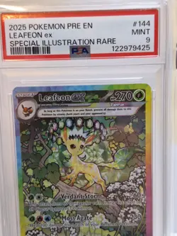 Pokemon Leafeon ex Prismatic Evolutions Special Illustration Rare #144 PSA 9 - Image 4