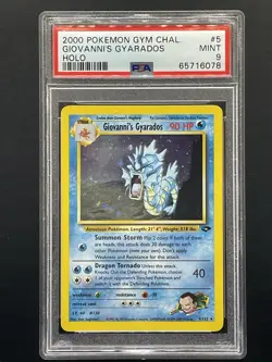 2000 Pokemon TCG Giovanni's Gyarados Holo Rare 5/132 Gym Challenge PSA 9 Mint - Image 1