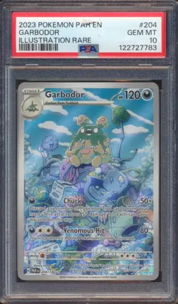 2023 POKEMON PARADOX RIFT GARBODOR #204 ILLUSTRATION RARE IR PSA 10! - Image 1