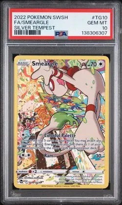 2022 POKEMON SWORD & SHIELD SILVER TEMPEST #TG10 FULL ART/SMEARGLE PSA 10 - Image 1