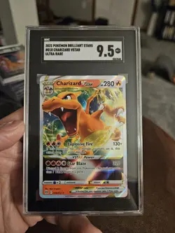 2022 POKEMON SWORD & SHIELD BRILLIANT STARS #018 CHARIZARD VSTAR SGC 9.5 - Image 1