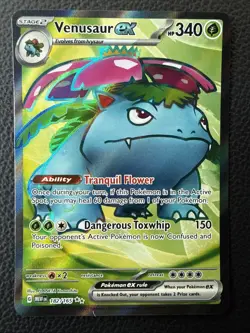 NM Venusaur ex Scarlet & Violet 151 182/165 Holo Ultra Rare Full Art Pokemon - Image 1