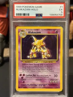 1999 POKEMON GAME #1 ALAKAZAM-HOLO PSA 5 - Image 1