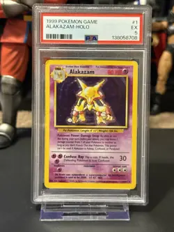 1999 POKEMON GAME #1 ALAKAZAM-HOLO PSA 5 - Image 2