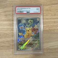POKEMON 2023 PALDEA EVOLVED PIKACHU ETB PROMO 027 PSA 9 - Image 1