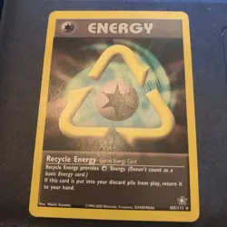 Pokemon TCG Neo Genesis Non-Holo Rare Recycle Energy (LP) 105/111 Light Play - Image 1