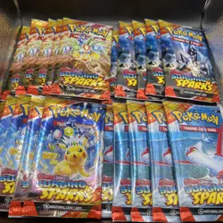Pokemon TCG Scarlet & Violet Surging Sparks Booster Pack Lot (20) - Image 1