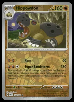 Hippowdon 106/182 Reverse Holo Destined Rivals Pokemon TCG trading card - Image 1