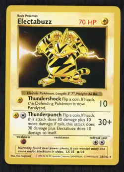 Electabuzz 020/102 Base Set (Shadowless) Rare Pokemon Card NM - Image 1