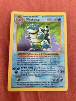 blastoise 1999 original base set pokemon card - Image 3