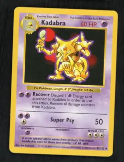 Pokemon Kadabra 032/102 Base Set (Shadowless) Regular NM Card - Image 1