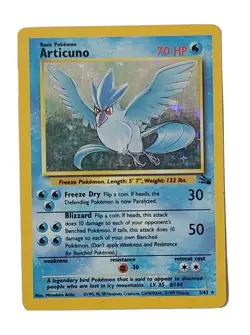 Articuno 2/62 - Fossil Unlimited Holo Rare Vintage 1999 WOTC Pokemon Card NM - Image 1