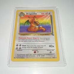 Pokemon Dragonite 100 HP Rare Fossil 19/62 WOTC 1999 Regular Card - Image 1