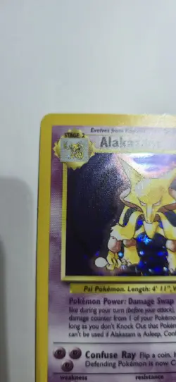 Pokemon TCG Alakazam Holo Rare Base Set 1/102 Stage 2 80 HP 1999 English Card - Image 2