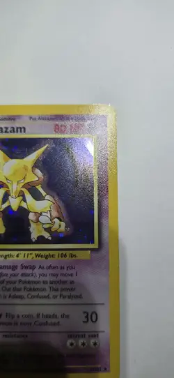 Pokemon TCG Alakazam Holo Rare Base Set 1/102 Stage 2 80 HP 1999 English Card - Image 3