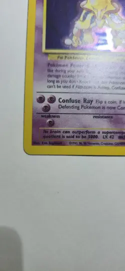 Pokemon TCG Alakazam Holo Rare Base Set 1/102 Stage 2 80 HP 1999 English Card - Image 5