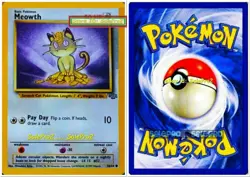 MEOWTH pokemon JUNGLE SET PAY DAY FLIP A COIN DRAW A CARD 50 HP MINT #56/64 - Image 1