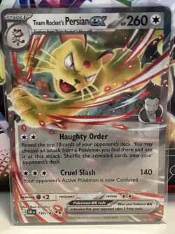 Pokemon Destined Rivals TCG Holo Card - Team Rocket's Persian EX (150/182) - Image 1