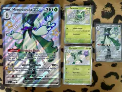 Pokemon Cards-Sprigatito, Floragato, Meowscarada Shiny Evo Set With Jumbo Promo - Image 1