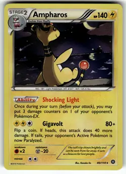 Ampharos 40/114 XY - Steam Siege LP Pokemon Card TCG - Image 1