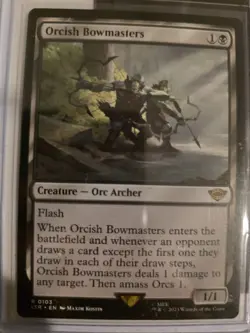 Magic the Gathering Orcish Bowmasters Rare Black Creature from LOTL - Image 1