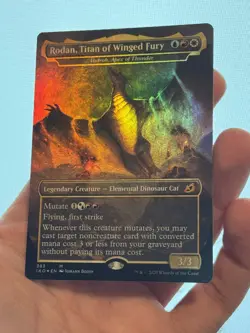 1X FOIL Rodan, Titan of Winged Fury BORDERLESS MINT MTG Magic Ikoria Godzilla - Image 1