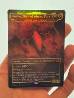 1X FOIL Rodan, Titan of Winged Fury BORDERLESS MINT MTG Magic Ikoria Godzilla - Image 2