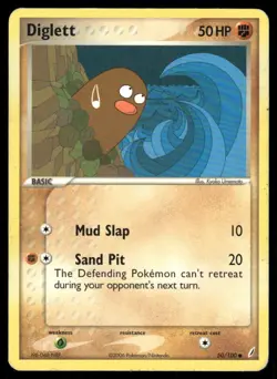 Pokemon Tcg Diglett #50 Pokemon Crystal Guardians MP - Image 1