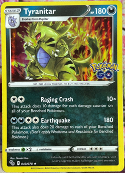 Tyranitar Holo Rare - 043/078 - Pokemon Go Pokemon 2023 - Image 1