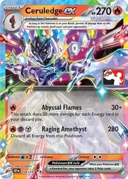 1x Ceruledge ex (#036/191) - Holofoil NM Eng Pokemon - Prize Pack Series - Image 1
