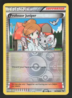Professor Juniper 98/108 Reverse Holo Pokemon Dark Explorers LP - Image 1