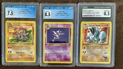 1999 Pokemon Fossil 1st Edition Haunter8.5Graveler 7.5,Giovanni’s Machoka 8.5CGC - Image 1