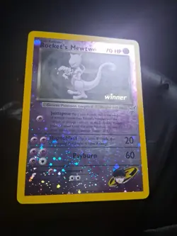 Rocket’s Mewtwo Winner Stamp #8 Best of Game NM Reverse Holo Pokemon Promo - Image 2
