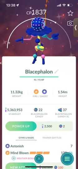 Pokemon Go Shiny Ultra Beast Blacephalon - Image 1