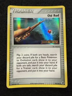 Pokemon Old Rod Reverse Holo Stamped 78/101 from Dragon Frontiers LP+/NM- ! - Image 1