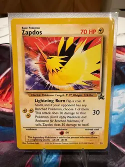 Pokemon Zapdos 23 Black Star Promo WOTC 2000 LP Vintage - Image 1
