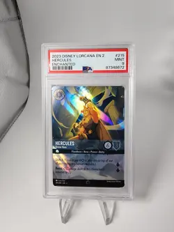 Disney Lorcana Hercules Divine Hero Enchanted 215/204 PSA 9 - Image 1