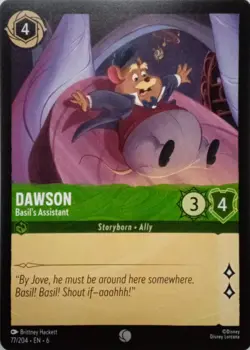 77/204 DAWSON BASIL'S ASSISTANT AZURITE SEA COMMON DISNEY LORCANA CARD - Image 1
