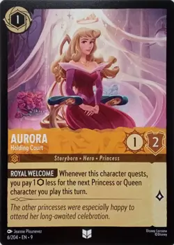 6/204 AURORA HOLDING COURT EN9 UNCOMMON DISNEY LORCANA CARD - Image 1